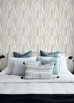Seabrook The Simple Life Geometric Shadows Wallpaper - Linen
