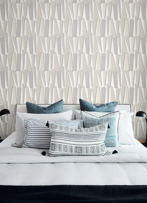 Seabrook The Simple Life Geometric Shadows Wallpaper - Linen