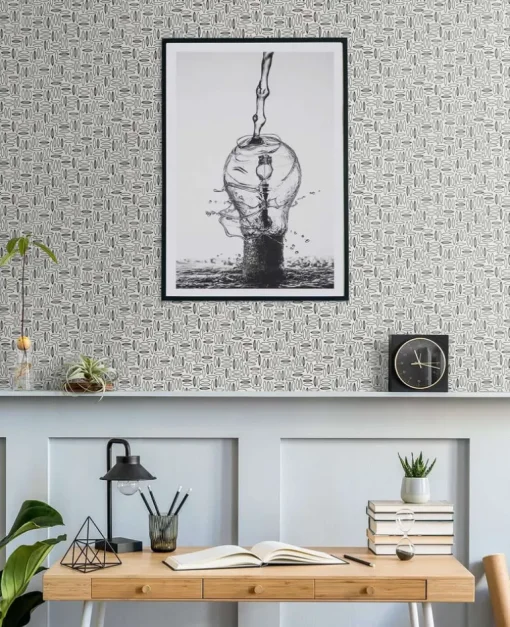 Seabrook The Simple Life Pip Geo Wallpaper - Salt & Pepper