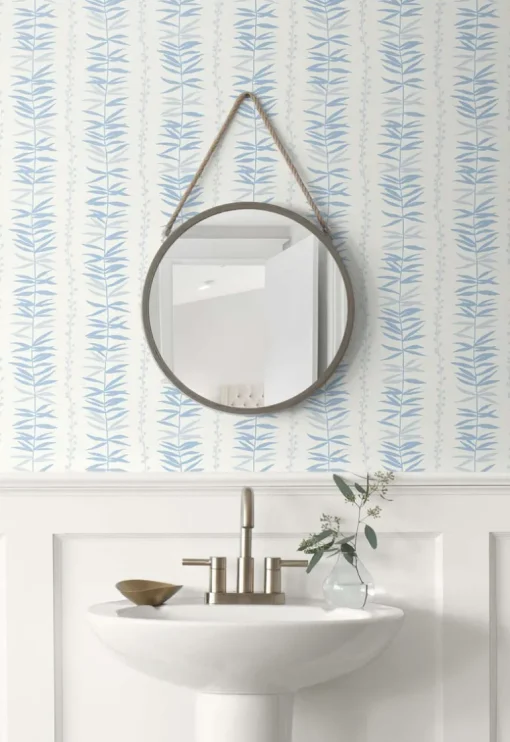 Seabrook The Simple Life Summer Garland Wallpaper - Sky Blue