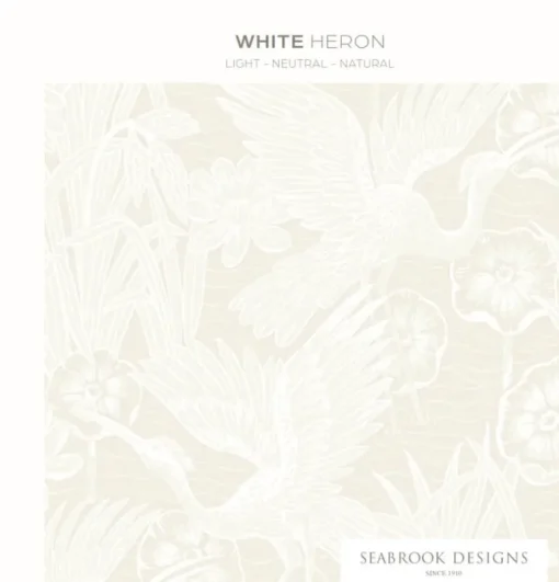 Seabrook White Heron Avena Branches Wallpaper - Winter Grey