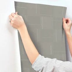 Signature Textures Geo Block Weave Wallpaper - Taupe