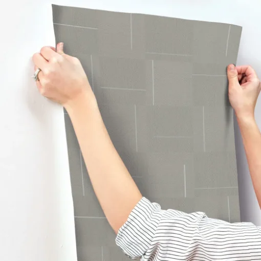 Signature Textures Geo Block Weave Wallpaper - Taupe