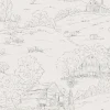 Simply Farmhouse Pasture Toile Wallpaper - Beige