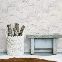 Simply Farmhouse Pasture Toile Wallpaper - Beige