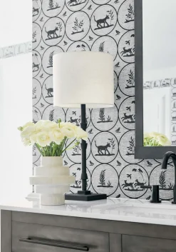 Thibaut Canopy Dooley Wallpaper - Black