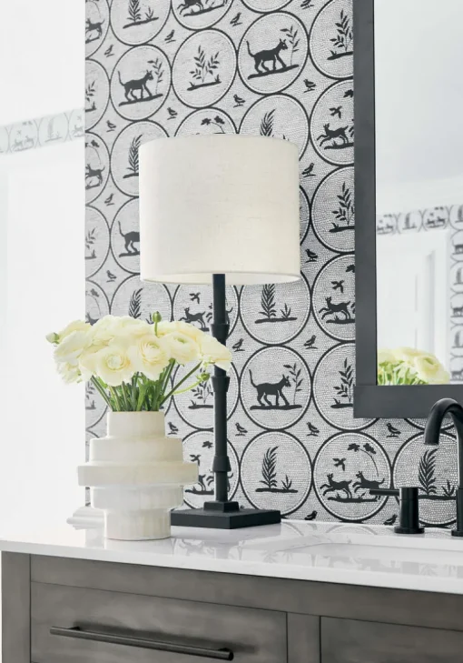 Thibaut Canopy Dooley Wallpaper - Black