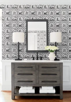 Thibaut Canopy Dooley Wallpaper - Black