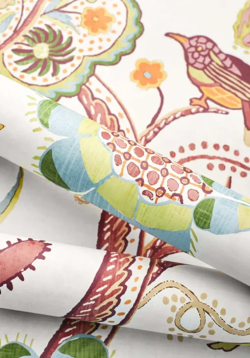 Thibaut Canopy Windsor Wallpaper - Cream & Red