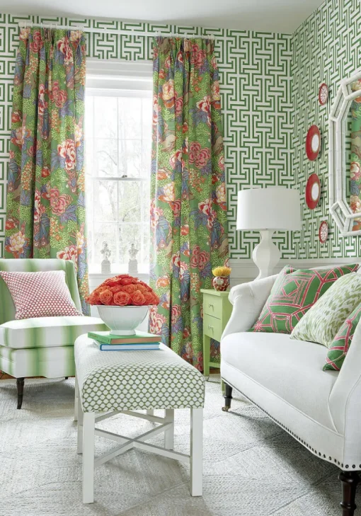 Thibaut Dynasty Ming Trail Wallpaper - Green