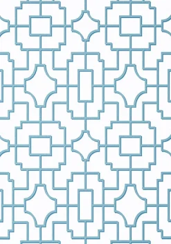 Thibaut Eden Fretwork Wallpaper - Light Blue