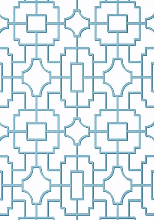 Thibaut Eden Fretwork Wallpaper - Light Blue