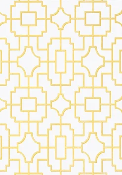 Thibaut Eden Fretwork Wallpaper - Yellow
