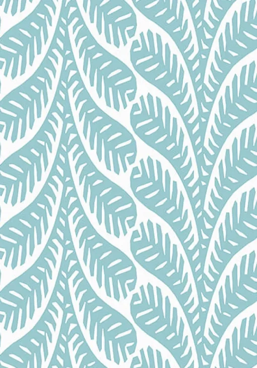 Thibaut Eden Ginger Wallpaper - Spa Blue