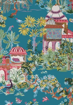 Thibaut Eden Mystic Garden Wallpaper - Teal