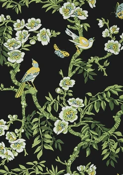 Thibaut Eden Yukio Wallpaper - Black