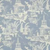 Thibaut Grand Palace Empress Court Wallpaper - Blue