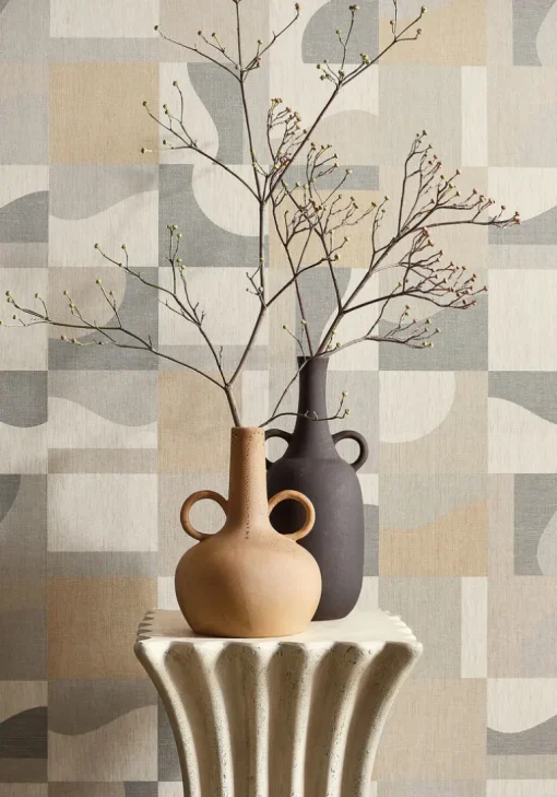 Thibaut Modern Resource 3 Colored Blocks Wallpaper - Beige