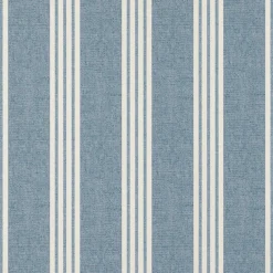 Thibaut Pavilion Canvas Stripe Wallpaper - Navy Blue