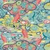 Thibaut Pavilion Heron Stream Wallpaper - Coral & Aqua