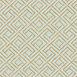 Thibaut Sojourn French Lattice Wallpaper - Blue & Beige