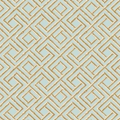 Thibaut Sojourn French Lattice Wallpaper - Blue & Beige