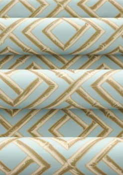 Thibaut Sojourn French Lattice Wallpaper - Blue & Beige