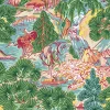 Thibaut Sojourn Pagoda Trees Wallpaper - Pink & Green
