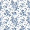Toile Resource Library Anemone Toile Wallpaper - Blue