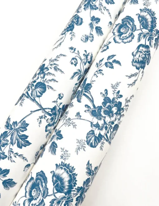 Toile Resource Library Anemone Toile Wallpaper - Blue