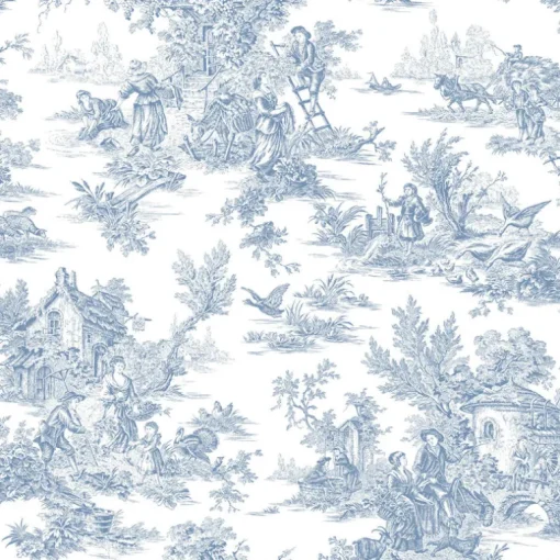Toile Resource Library Campagne Toile Wallpaper - Blue