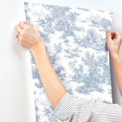 Toile Resource Library Campagne Toile Wallpaper - Blue