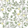 Toile Resource Library Limoncello Toile Wallpaper - Green