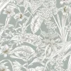 Toile Resource Library Orchid Conservatory Toile Wallpaper - Blue