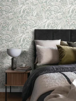 Toile Resource Library Orchid Conservatory Toile Wallpaper - Blue