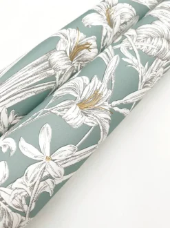 Toile Resource Library Orchid Conservatory Toile Wallpaper - Blue
