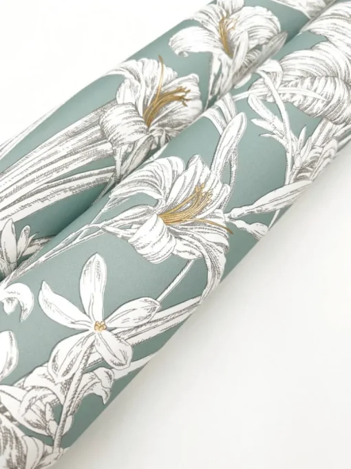 Toile Resource Library Orchid Conservatory Toile Wallpaper - Blue