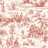 Toile Resource Library Seasons Toile Wallpaper - Red