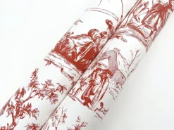 Toile Resource Library Seasons Toile Wallpaper - Red