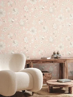 Toile Resource Library Sutton Wallpaper - Pink
