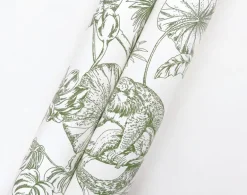 Toile Resource Library Tropical Sketch Toile Wallpaper - Green