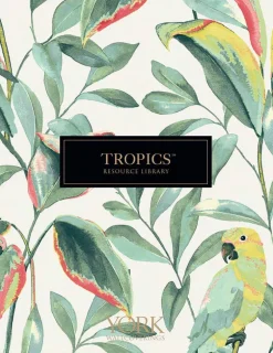 Tropics Resource Library Palm Chevron Wallpaper - Green & Gold