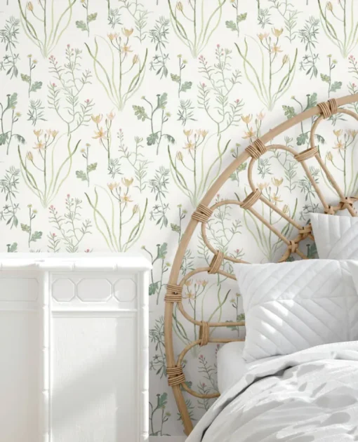 Watercolor Botanicals Alpine Botanical Peel & Stick Wallpaper - Peach