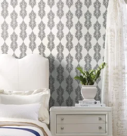 Waters Edge Resource Library Broadsands Botanica Wallpaper - Gray