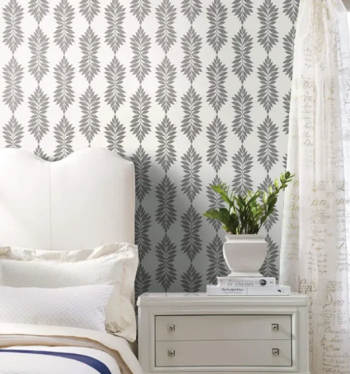 Waters Edge Resource Library Broadsands Botanica Wallpaper - Gray
