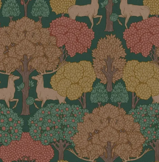 Westbury Forest Forest of Arden Deer Wallpaper - Green