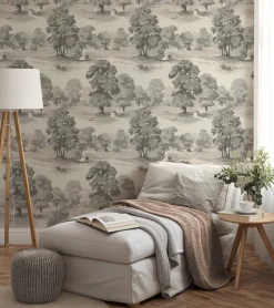 Westbury Forest Sherwood Glade Wallpaper - Grey