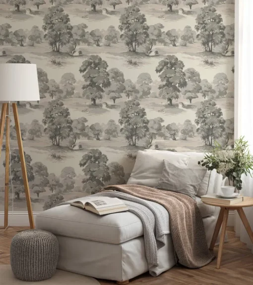Westbury Forest Sherwood Glade Wallpaper - Grey