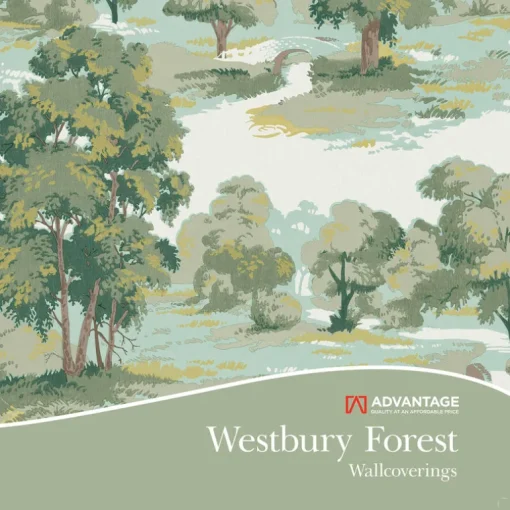 Westbury Forest Ticking Stripe Wallpaper - Blue