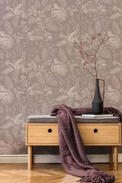 Westbury Forest Woodland Toile Wallpaper - Mahogany